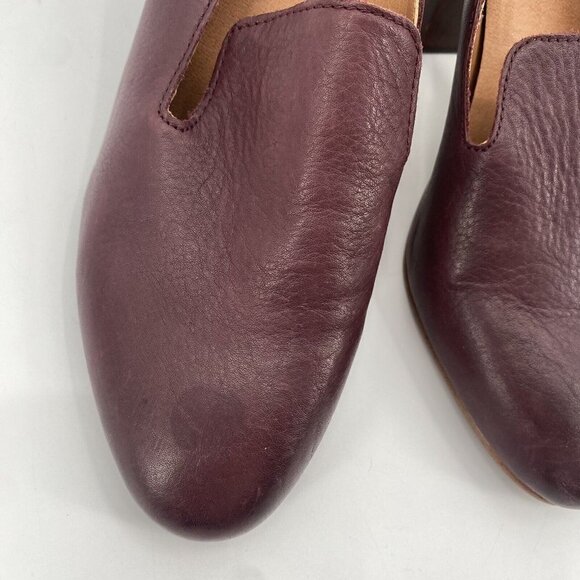 Latigo Size 8 M Kala Maroon Leather Classic Pump Chunky Heel Anthropologie - Picture 6 of 12